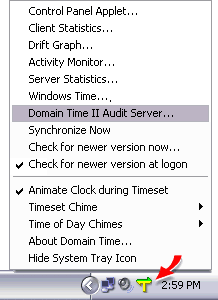 Starting Audit Server using the System Tray icon