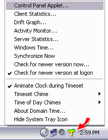 Starting Server using the System Tray icon