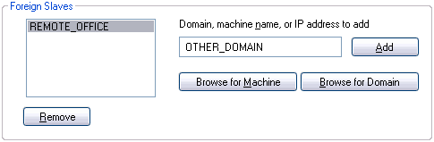 Domain Time II Server Control Panel - Adding/Removing Foreign Slaves