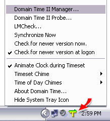 Starting Server using the System Tray icon