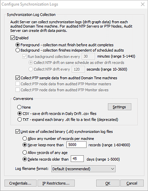 Synchronization Configuration Dialog