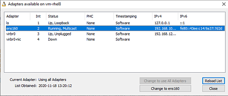 Manager - The List of Network Adapters