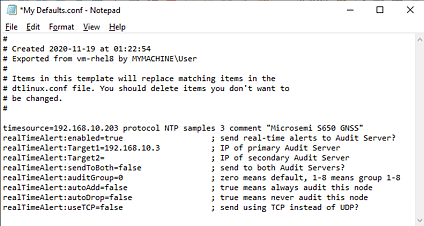 Manager - Editing a DTLinux template