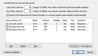 Manager - Time Sources dialog