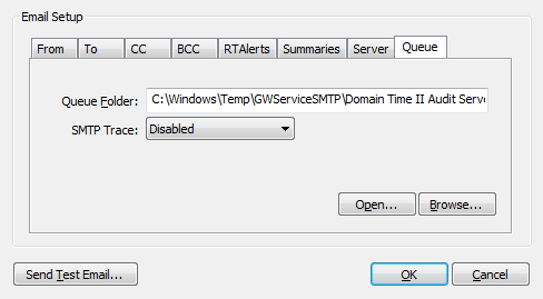 Email Queue Settings and Email Logs
