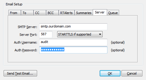 Outgoing SMTP Server Settings