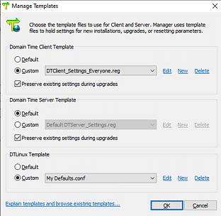 The Choose Templates dialog