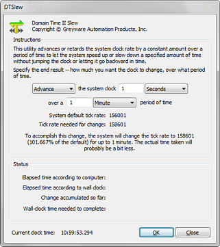 Domain Time II DTSlew Utility