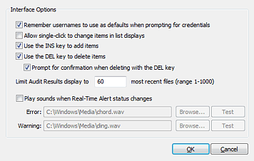 Interface Options Dialog