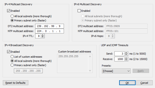 The Network Discovery Dialog