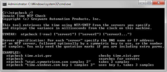 Domain Time II NTPCheck utility