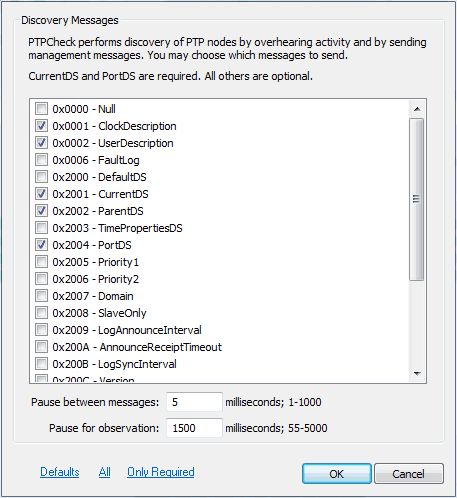 The Discovery Options Dialog