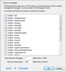 The Discovery Options Dialog