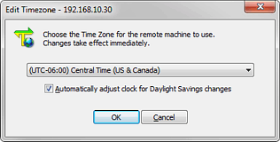 Change Timezone dialog