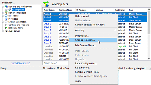 Change the timezone on multiple machines