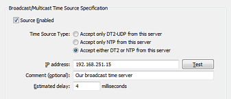 Add Broadcast/Multicast Time Source