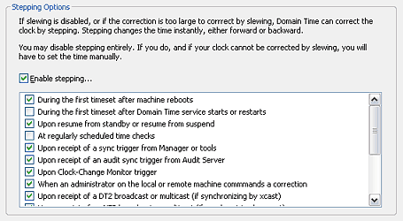 Stepping Options Dialog