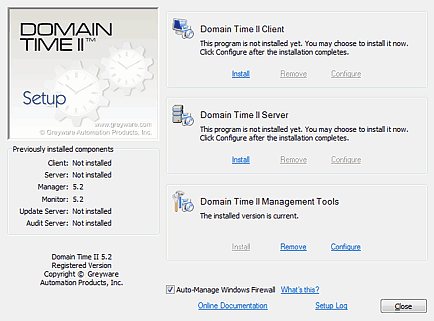 The Domain Time II Setup Program